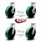 Service Caster 12'' Heavy Duty Green Poly on Cast Iron Caster Set 4 Swivel Locks 2 Brakes, 4PK CRAN-KP92S1230-PUR-GB-SLB-BSL2BSL-2 - alternate 6